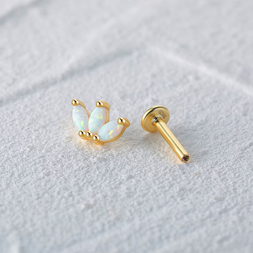 Opal Ohrring Piercing aus Silber