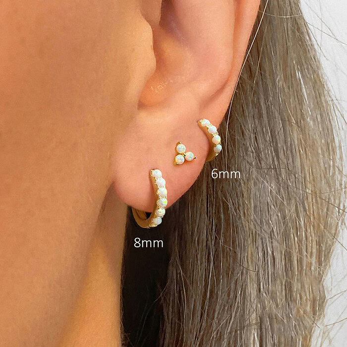Damen Opal Creolen