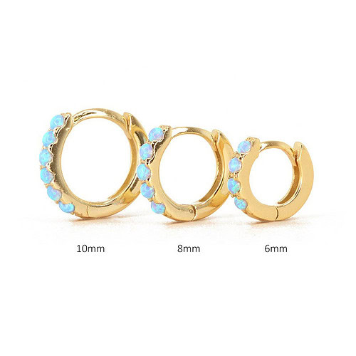 Blau Opal Creolen Für Damen