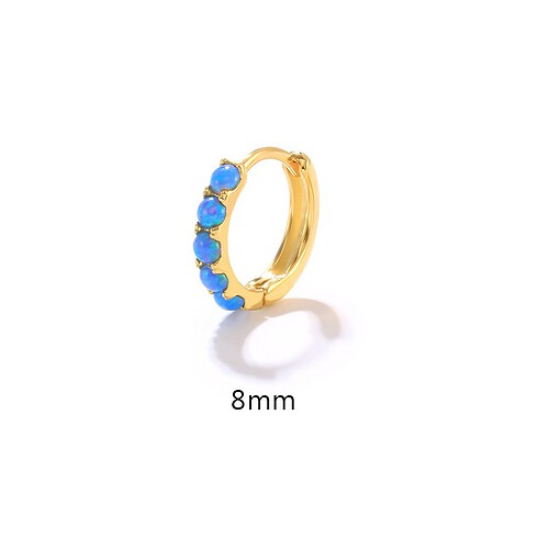 Blau Opal Creolen Für Damen