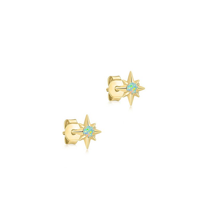 Stern Ohrringe mit Blau Opal