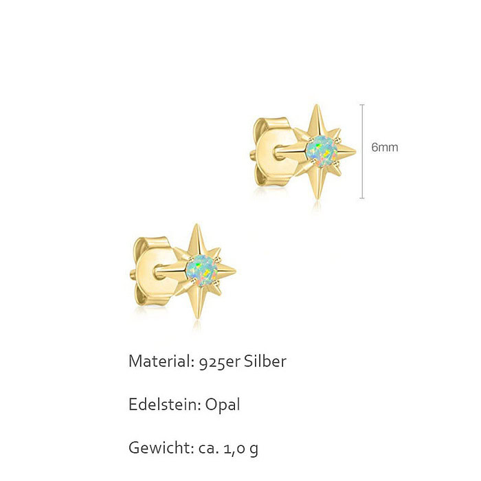 Stern Ohrringe mit Blau Opal
