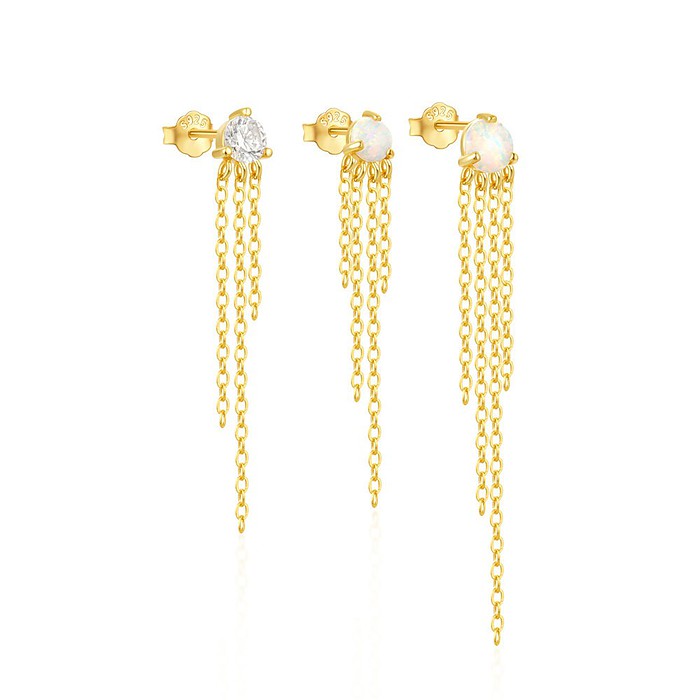 Fransen Ohrringe mit Opal Set