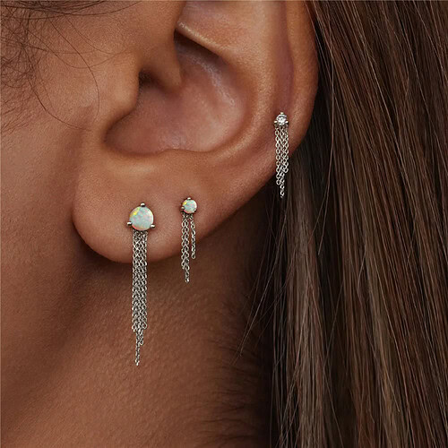 Opal Quasten Ohrringe Set