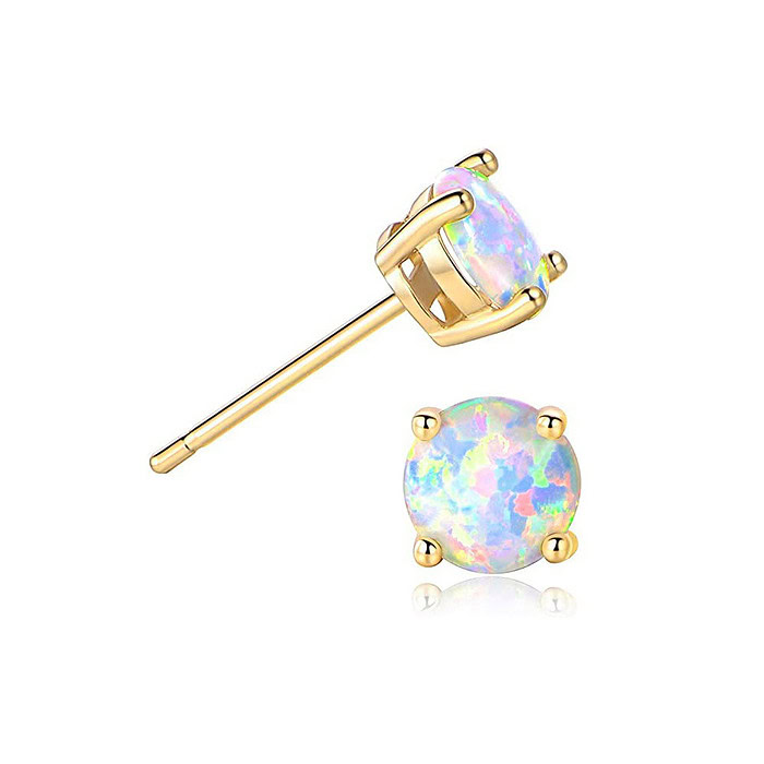 Gold Ohrringe Stecker mit Opal