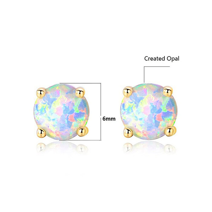 Gold Ohrringe Stecker mit Opal