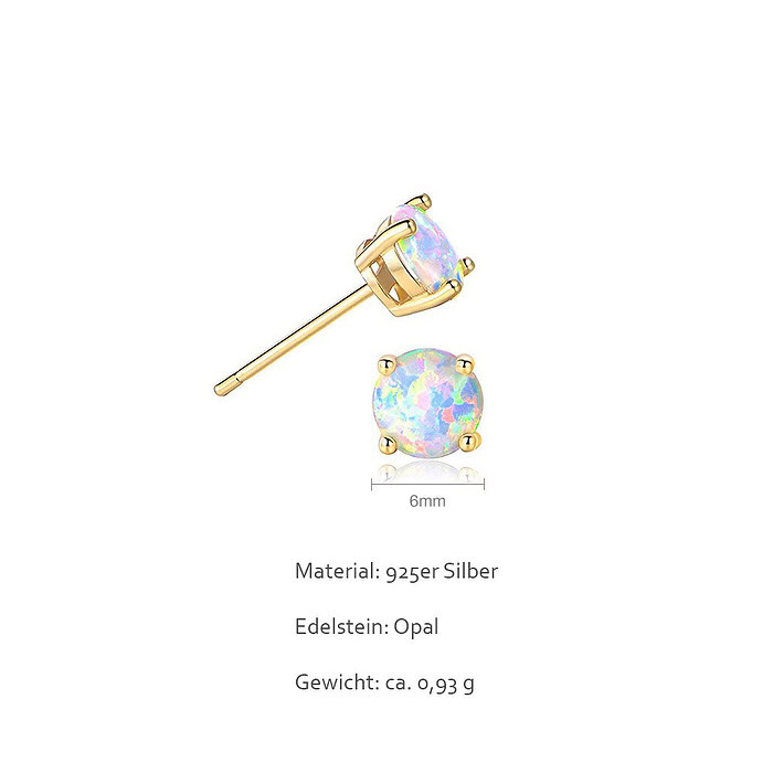 Gold Ohrringe Stecker mit Opal
