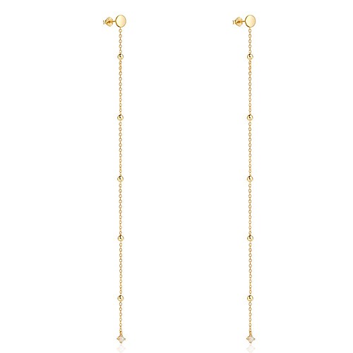 Gold Lange Ohrringe mit Opal