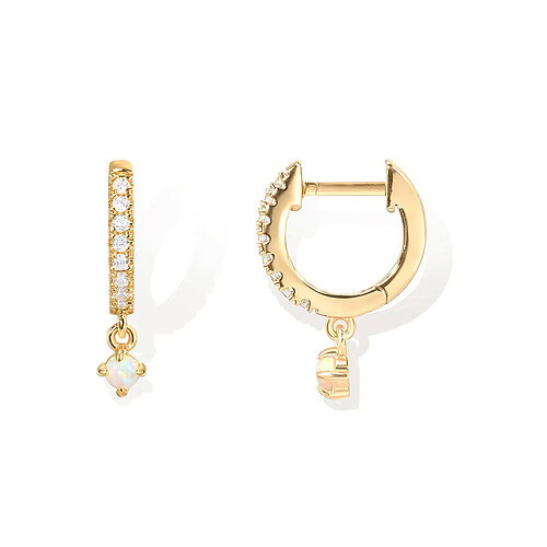 Gold Creolen mit Zirkonia Anhänger