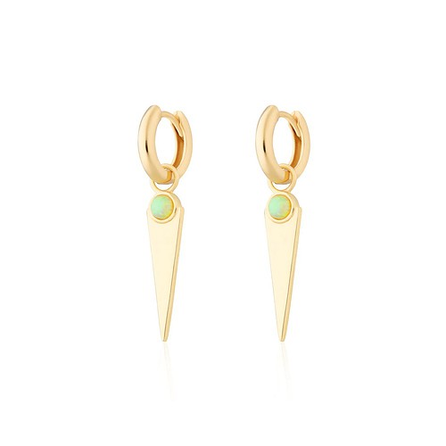 Gold Creolen mit Kegel Anhänger