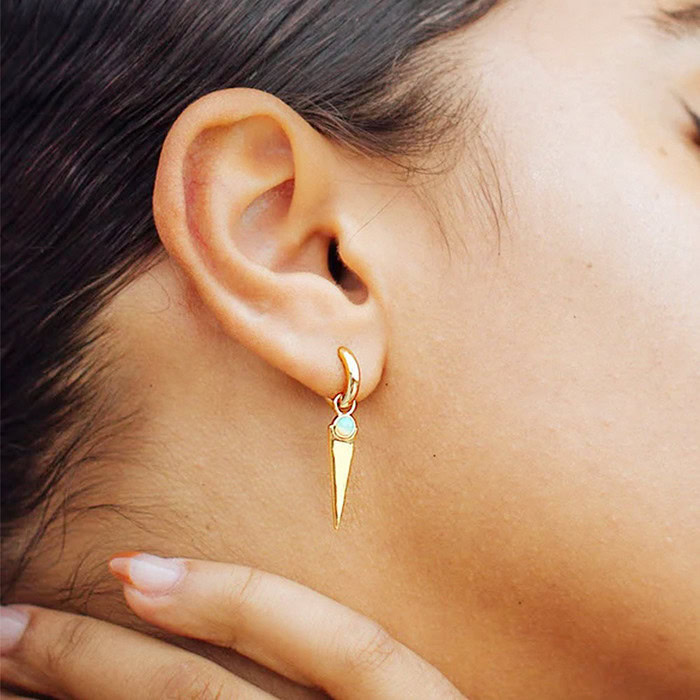 Gold Creolen mit Kegel Anhänger