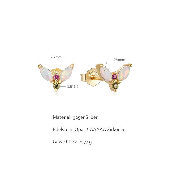 V form Opal Ohrstecker