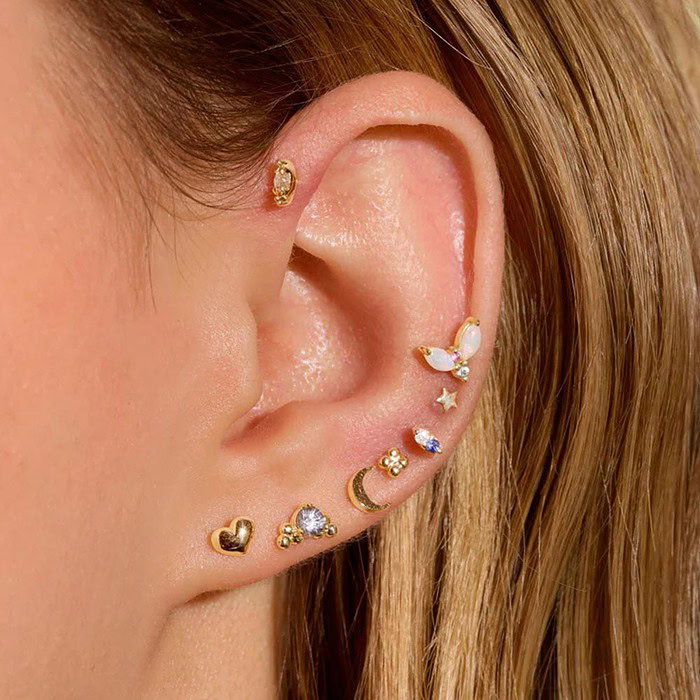 V form Opal Ohrstecker