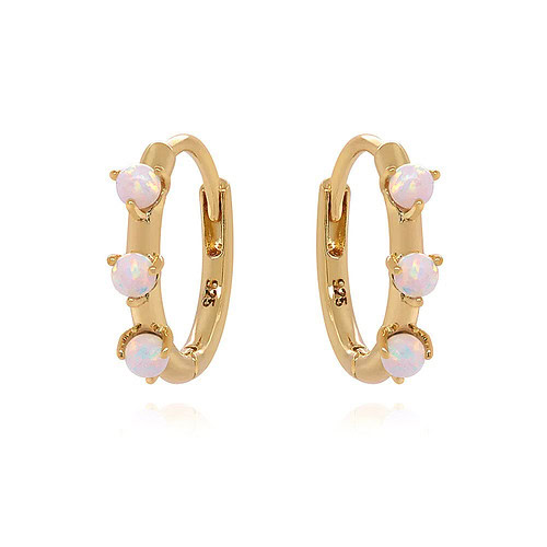 Creolen mit Weiß Opal