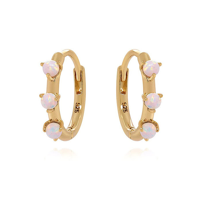 Creolen mit Weiß Opal