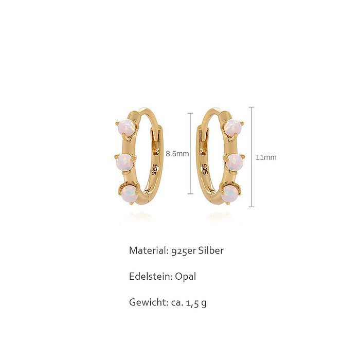 Creolen mit Weiß Opal