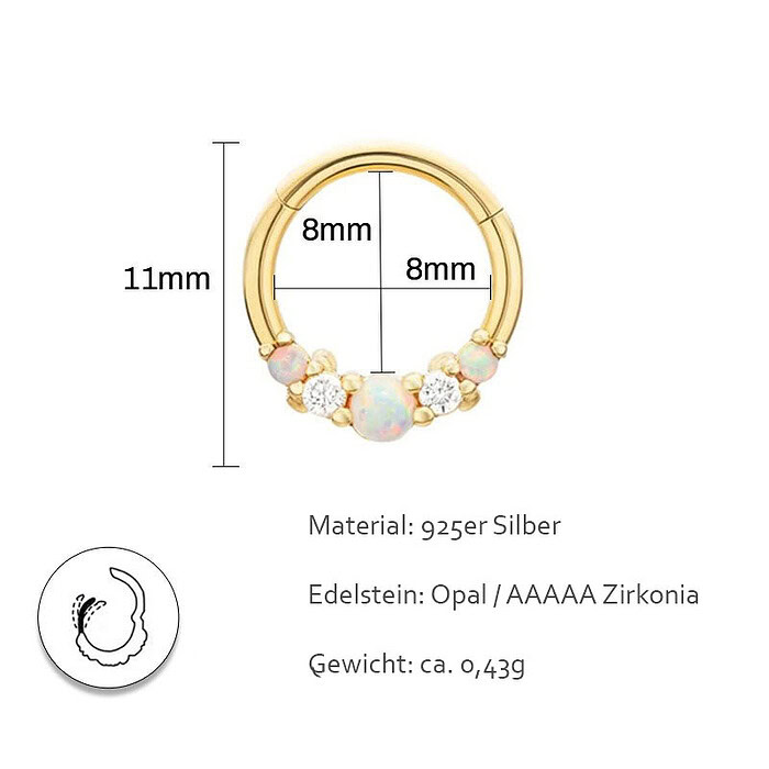 Knorpel Hoop Ohrring mit Opal