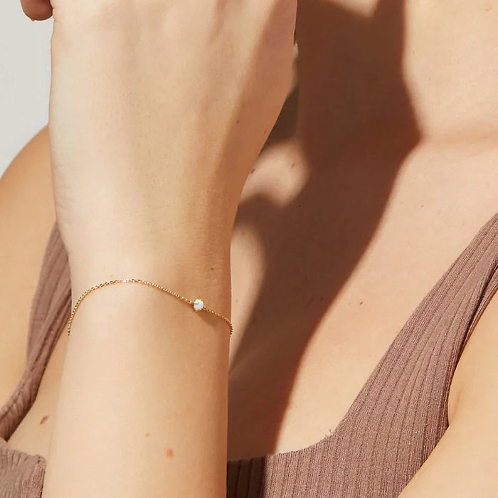 Dünnes Armband mit Opal – Bild 2