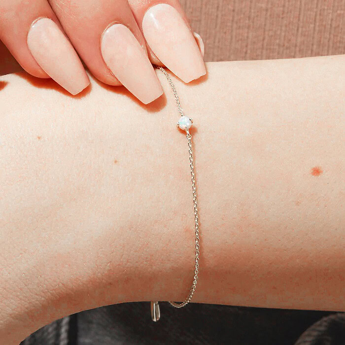 Dünnes Armband mit Opal – Bild 3