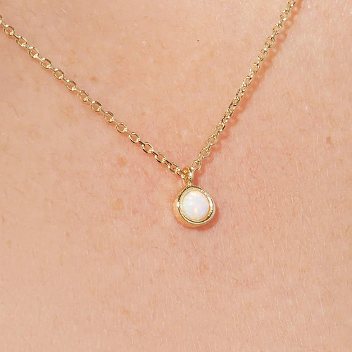 Kette mit Rundem Opal Anhänger