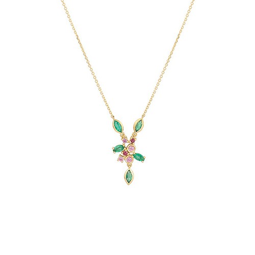 Blumen Kette aus 925er Silber