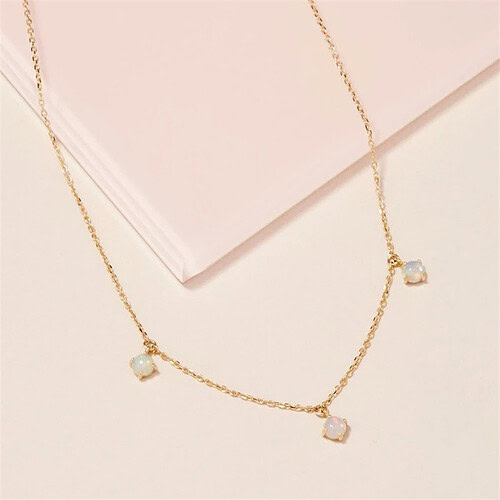 18K Vergoldet Opal Kette