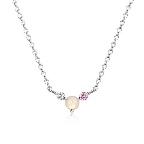 Kette Silber Damen mit Opal