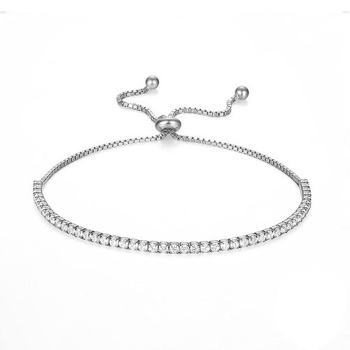 Damen Tennis Armband aus Silber Silber