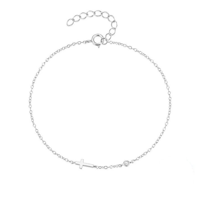 Kreuz Damen Silber Armband