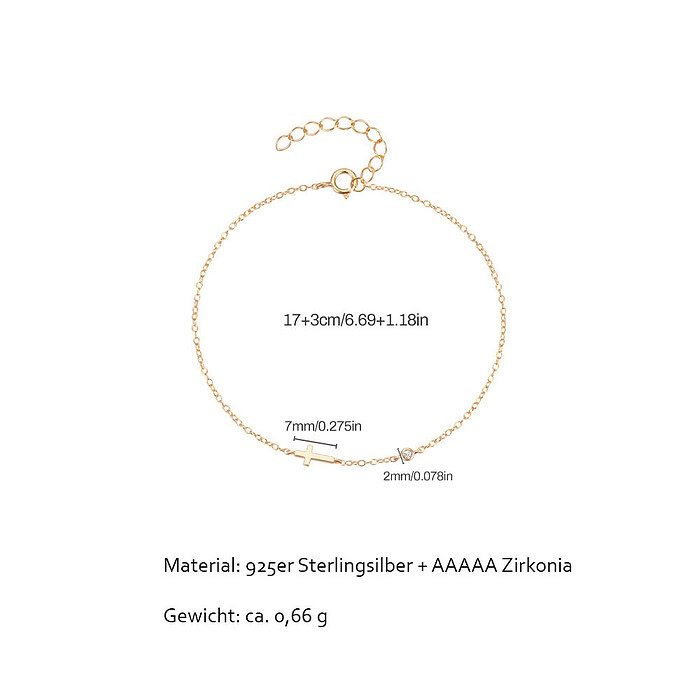 Kreuz Damen Silber Armband – Bild 3