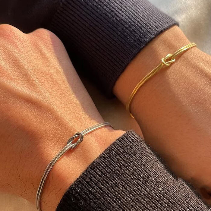 Dünn Damen Armband Gold – Bild 2