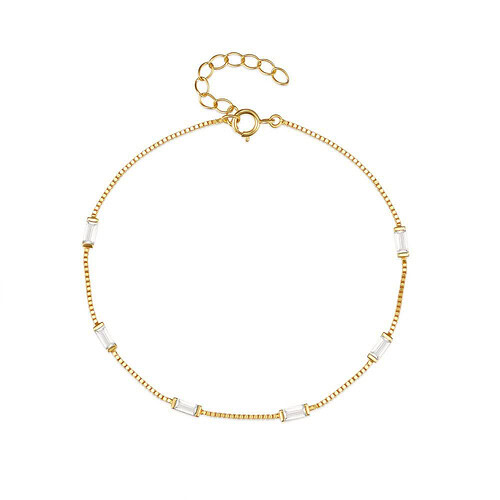 Gold Dünn Armband mit Zirkonia