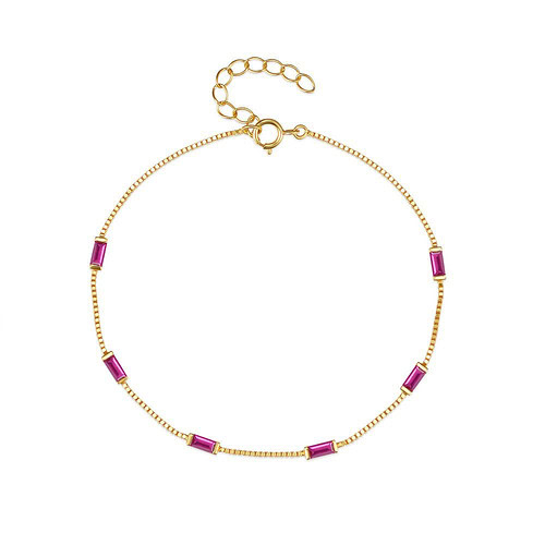 Fuchsia Zirkonia Dünn Armband