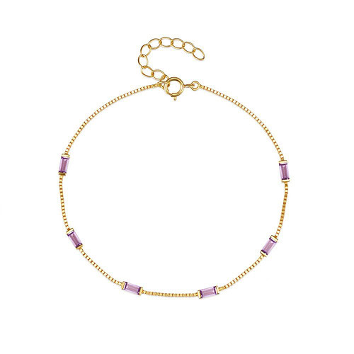 Lila Zirkonia Frauen Armband