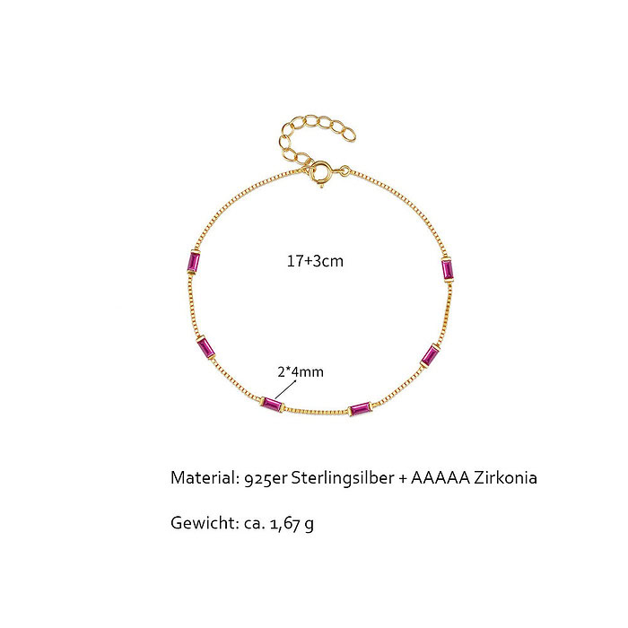 Fuchsia Zirkonia Dünn Armband