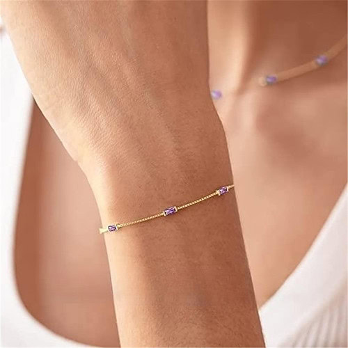 Lila Zirkonia Frauen Armband