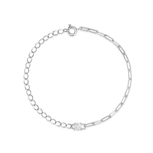 Paperclip Armband mit Zirkonia