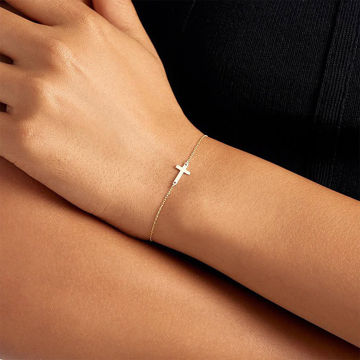 Silber Kreuz Armband – Bild 10