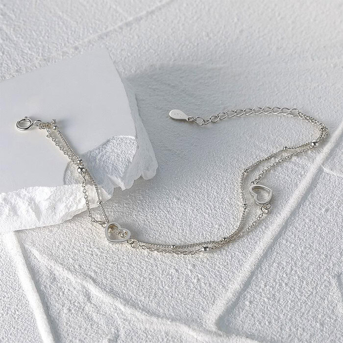Herz Frauen Silber Armband