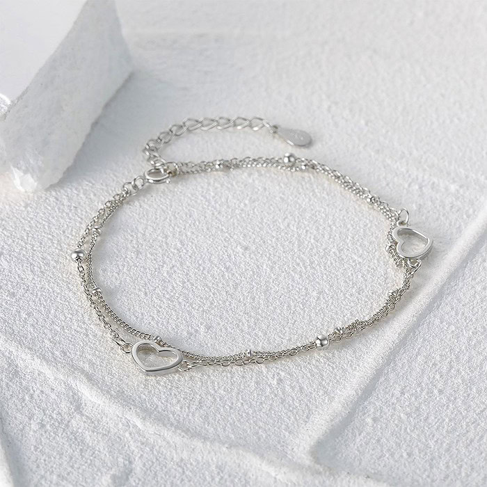 Herz Frauen Silber Armband