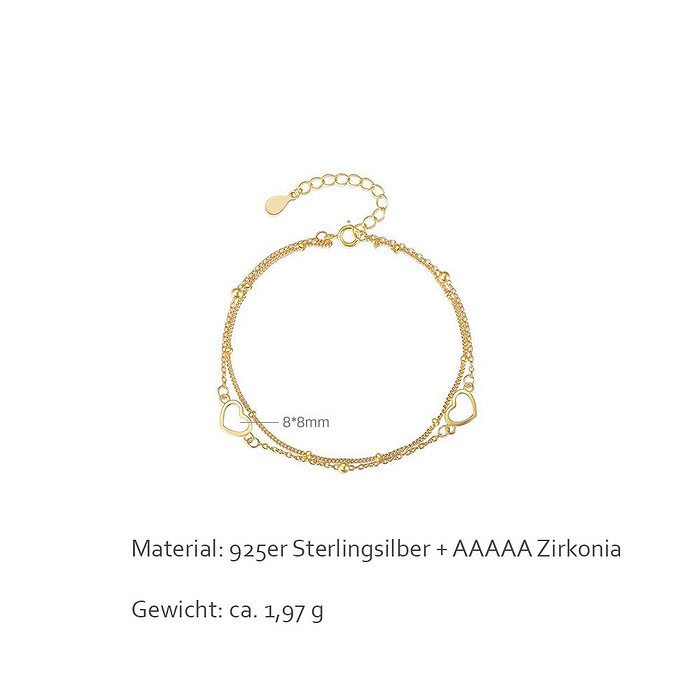Frauen Herz Armband Doppelt