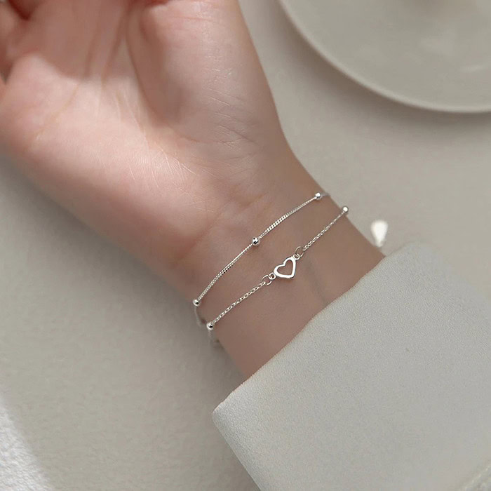 Herz Frauen Silber Armband