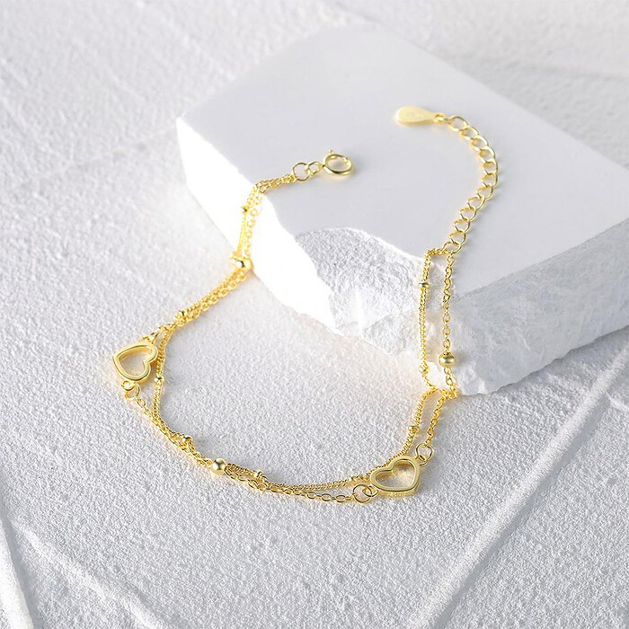 Frauen Herz Armband Doppelt