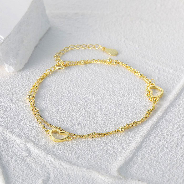 Frauen Herz Armband Doppelt