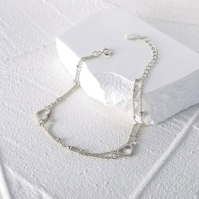 Herz Frauen Silber Armband
