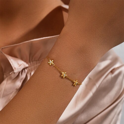 Armband mit Gold Blumen