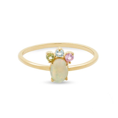 Damen Opal Ring mit Zirkonia