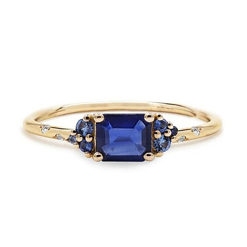 Damen Ring mit Blau Zirkonia