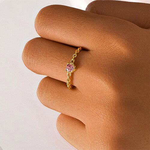 Gold Solitär Ring Damen