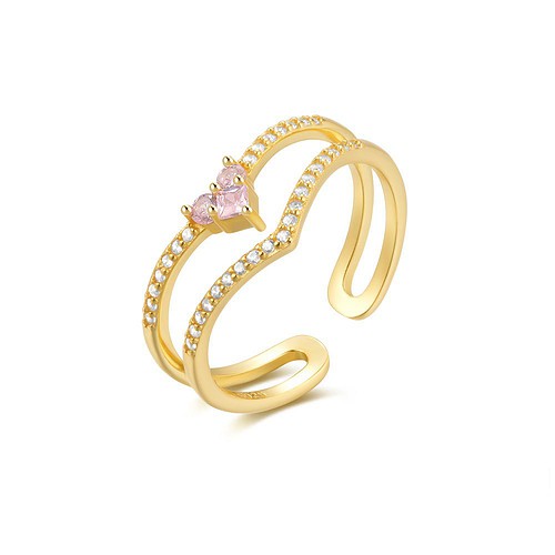 Filigrane Ring mit Rosa Herz